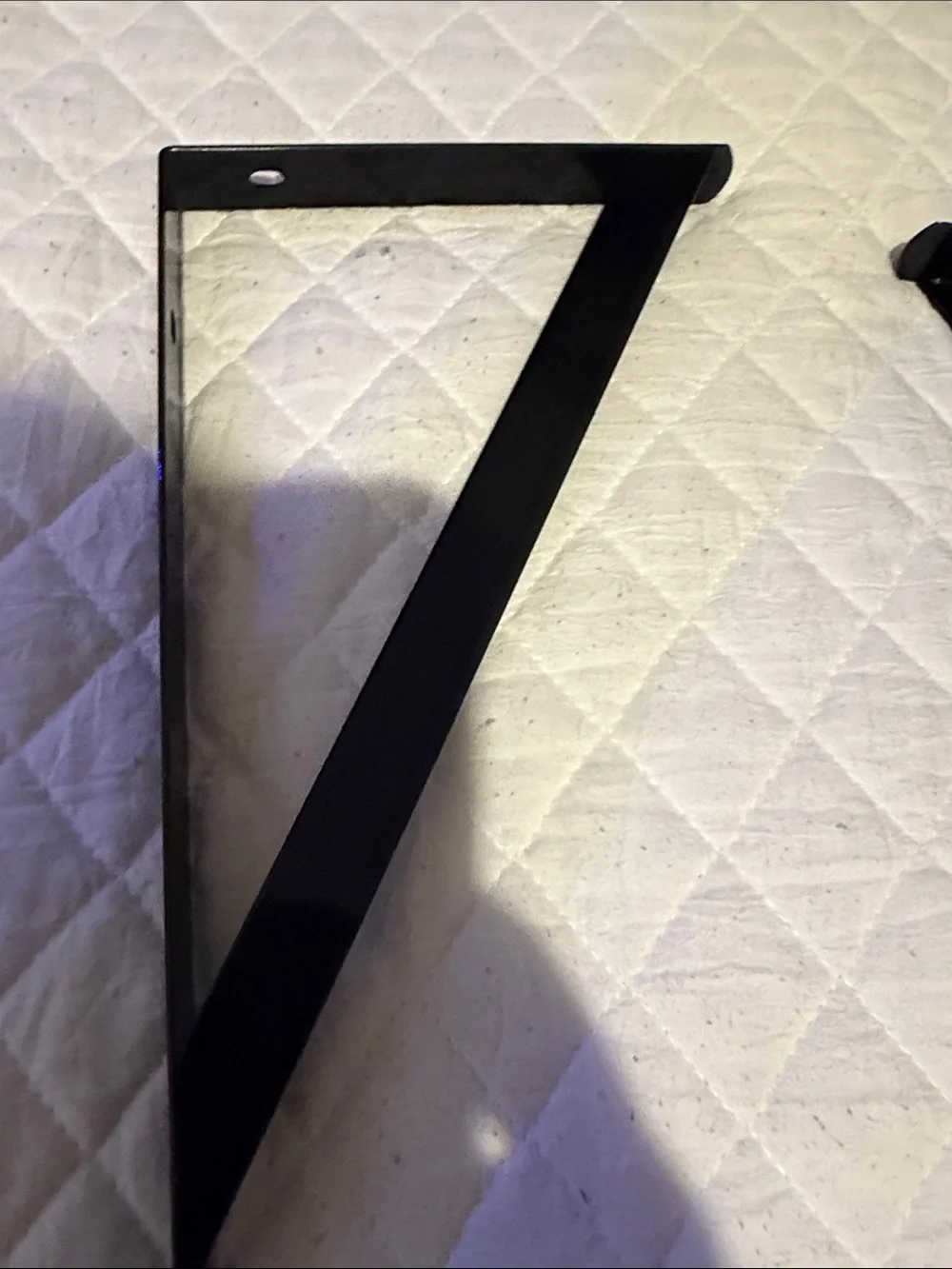 Black Floating Wall Shelf with Metal Brackets - Unbranded